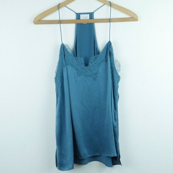 Cami NYC Tops - Cami NYC Medium Tank Top The Racer 100% Silk Lace Trim Coquette Babydoll Satin